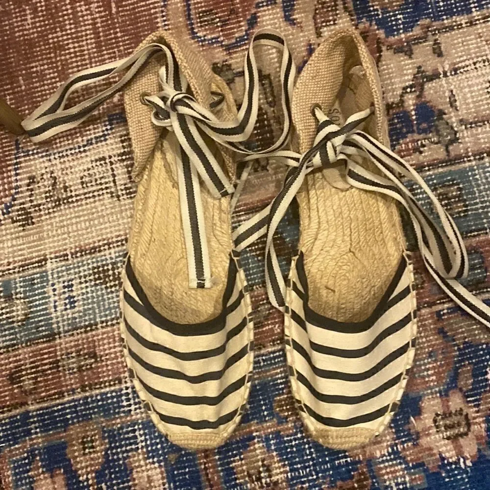 Soludos Striped Lace Up Espadrilles